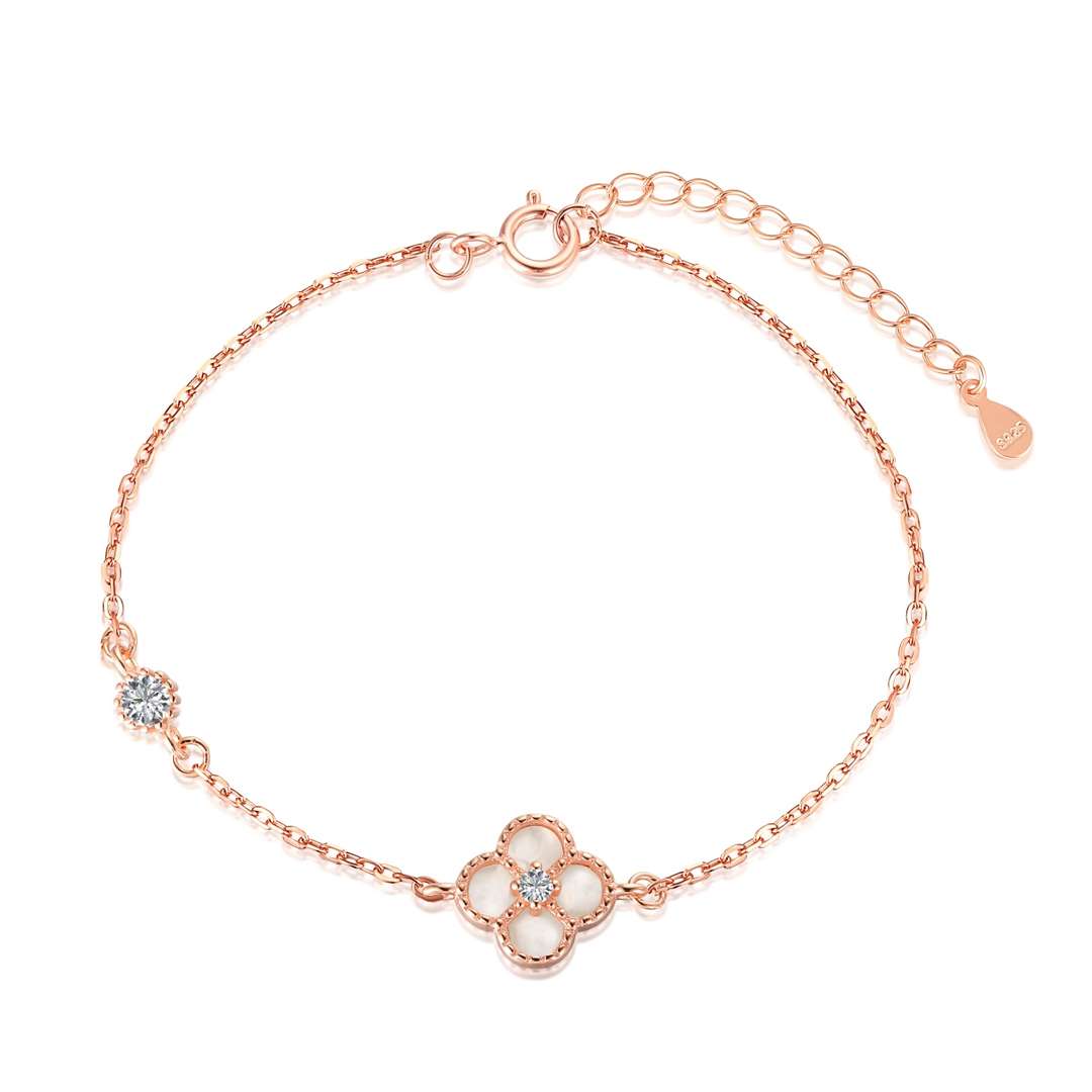 [Regalia Jewelry]Delicate Four Leaf Clover Bracelet