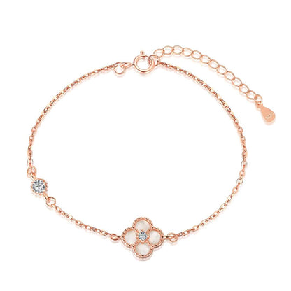 [Regalia Jewelry]Delicate Four Leaf Clover Bracelet