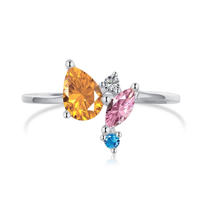 [Regalia Jewelry]Radiant Colorful Multi Cut Daily Ring