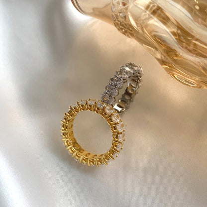 [Regalia Jewelry]Ornate Oval Cut Tennis Ring