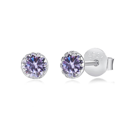 [Regalia Jewelry]Sparkling Colorful Round Shape Earrings