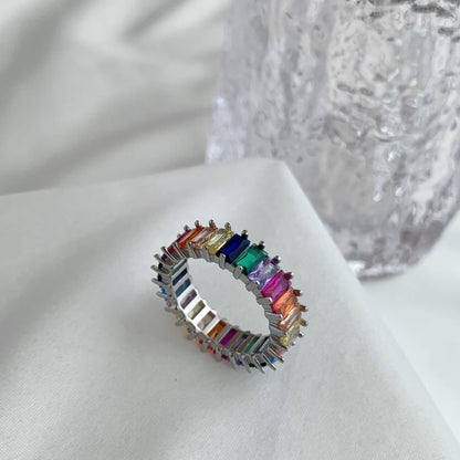 [Regalia Jewelry]Unique Colorful Radiant Cut RIng
