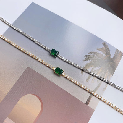 [Regalia Jewelry]1.0 Carat Unique Emerald Cut Banquet Bracelet