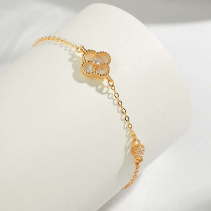 [Regalia Jewelry]Delicate Four Leaf Clover Bracelet
