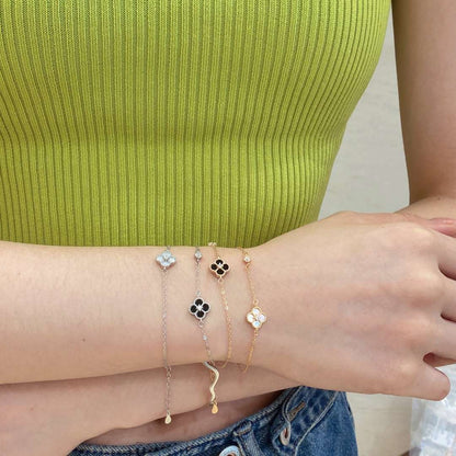 [Regalia Jewelry]Delicate Four Leaf Clover Bracelet
