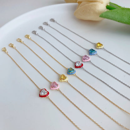 [Regalia Jewelry]Sparkling Romantic Heart Shape Lover Bracelet