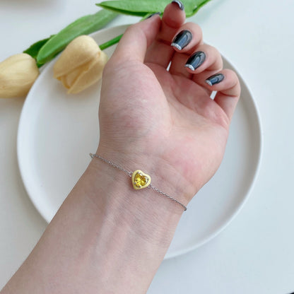 [Regalia Jewelry]Sparkling Romantic Heart Shape Lover Bracelet