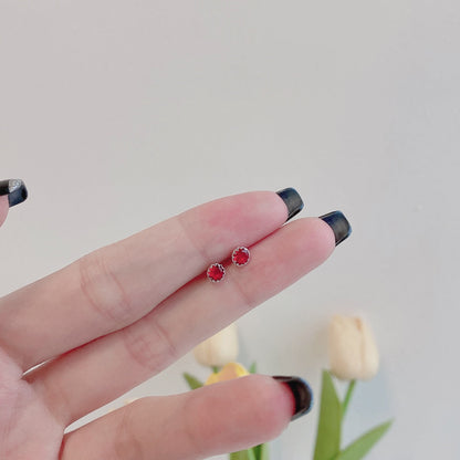 [Regalia Jewelry]Sparkling Colorful Round Shape Earrings