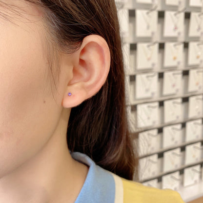 [Regalia Jewelry]Delicate Solitaire Earrings