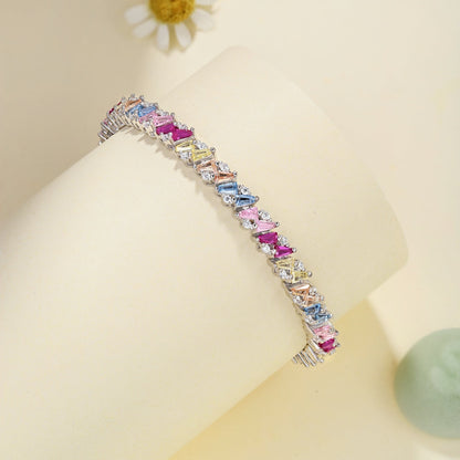 [Regalia Jewelry]Ornate Sparkling Multi Cut Party Bracelet