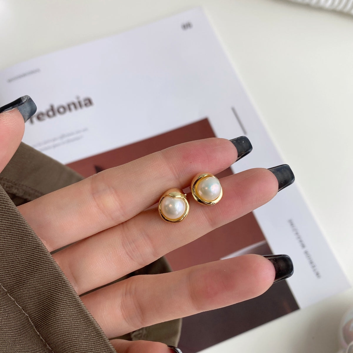 [Regalia Jewelry]Dainty Bread Pearl Earrings