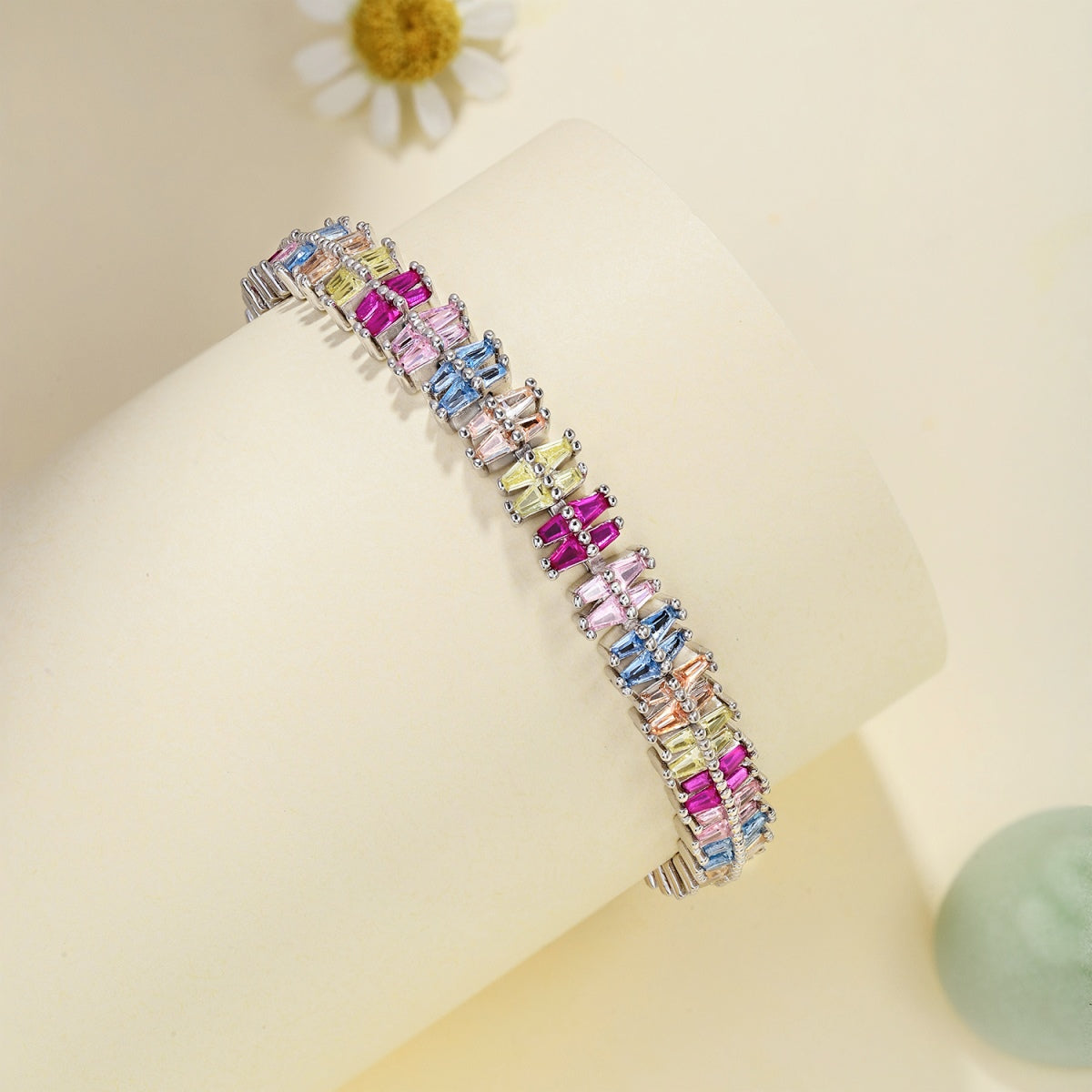 [Regalia Jewelry]Sparkling Exquisite Multi Cut Party Bracelet