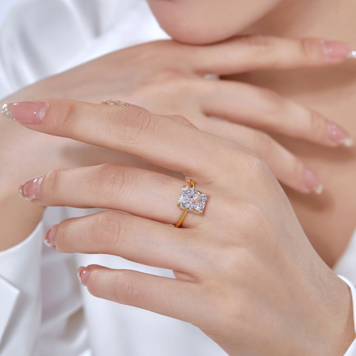 [Regalia Jewelry]4.0 Carat Ornate Enchanting Radiand Cut Banquet Ring