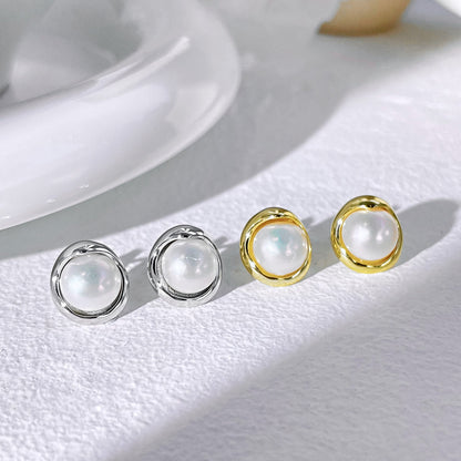 [Regalia Jewelry]Dainty Bread Pearl Earrings