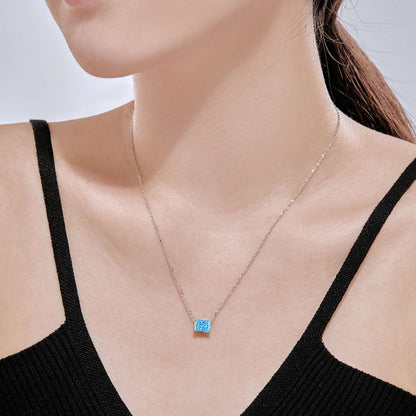[Regalia Jewelry]Luxurious Square Shape Colorful Necalack