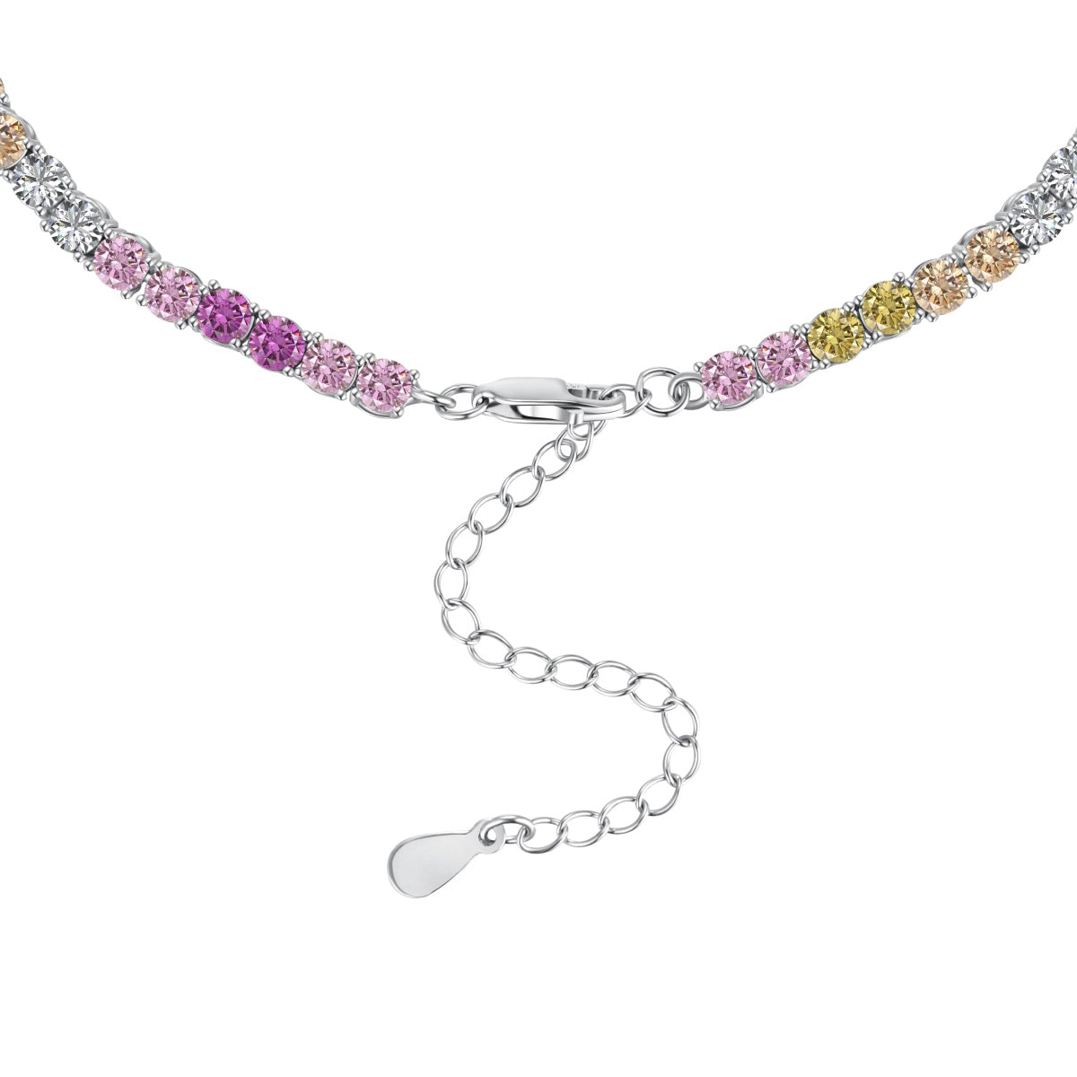 [Regalia Jewelry]Delicate Colorful Tennis Necklace