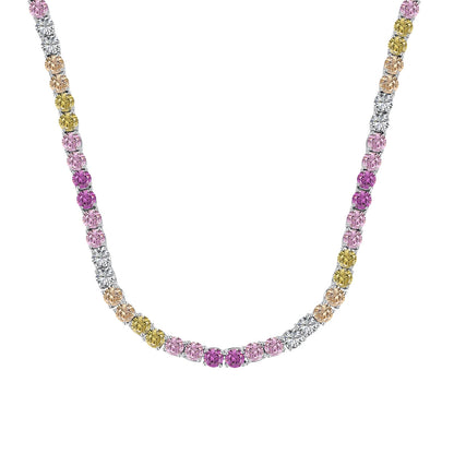 [Regalia Jewelry]Delicate Colorful Tennis Necklace