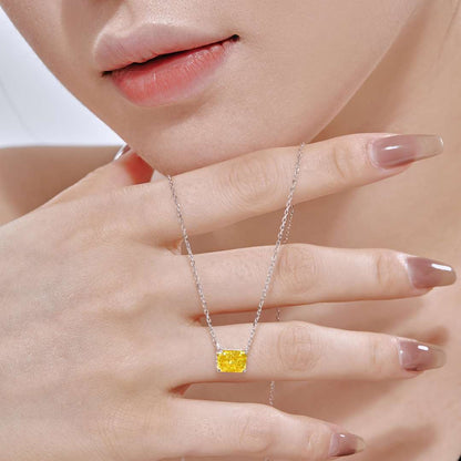 [Regalia Jewelry]Luxurious Square Shape Colorful Necalack