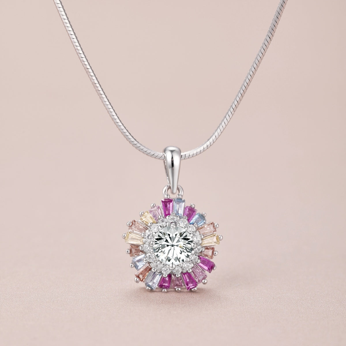 [Regalia Jewelry]Charming Flower Colorful Necklace