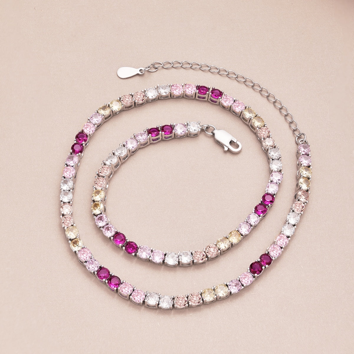 [Regalia Jewelry]Delicate Colorful Tennis Necklace