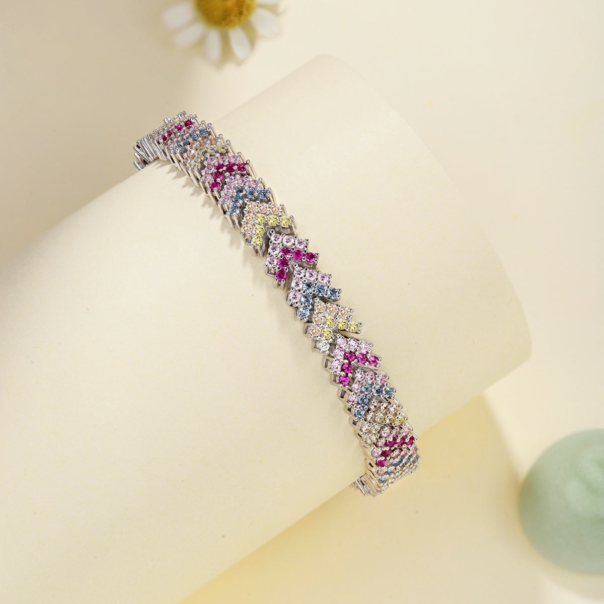 [Regalia Jewelry]Ornate Sparkling Round Cut Party Bracelet