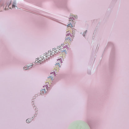 [Regalia Jewelry]Ornate Sparkling Round Cut Party Bracelet