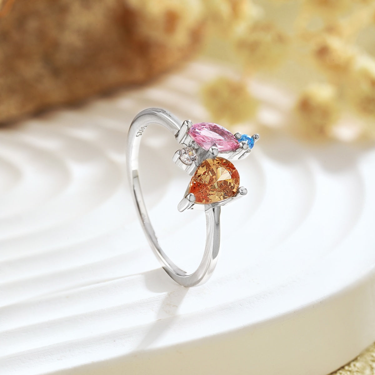 [Regalia Jewelry]Radiant Colorful Multi Cut Daily Ring