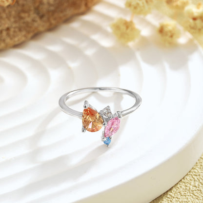 [Regalia Jewelry]Radiant Colorful Multi Cut Daily Ring