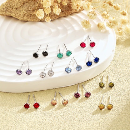 [Regalia Jewelry]Sparkling Colorful Round Shape Earrings