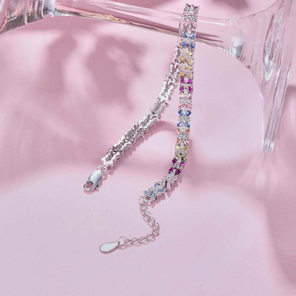 [Regalia Jewelry]Radiant Colorful Emerald Cut Party Bracelet
