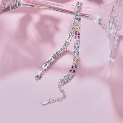 [Regalia Jewelry]Radiant Colorful Emerald Cut Party Bracelet