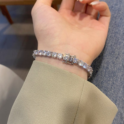 [Regalia Jewelry]Ornate Sparkling Round Cut Wedding Bracelet