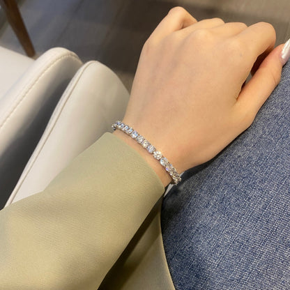 [Regalia Jewelry]Ornate Sparkling Round Cut Wedding Bracelet