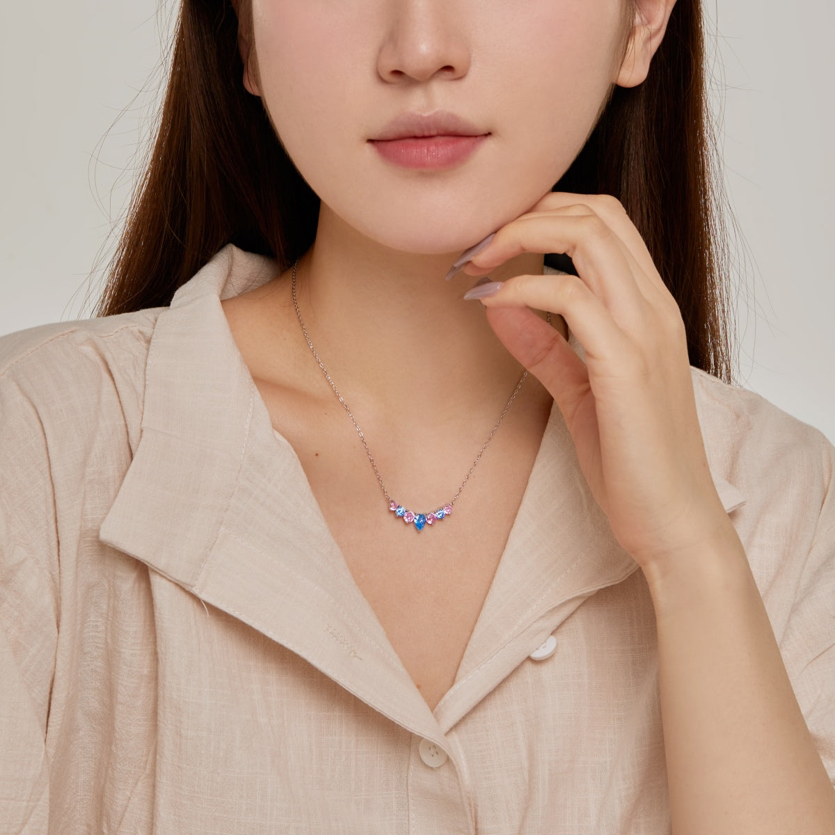 [Regalia Jewelry]Dainty Colorful Heart Necklace