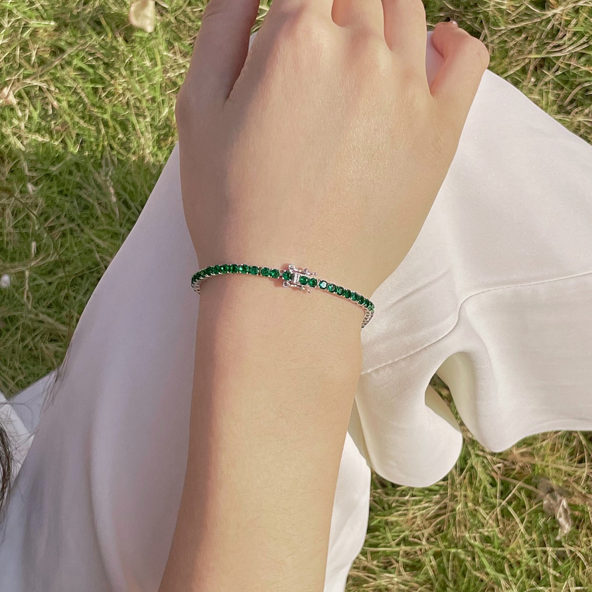 [Regalia Jewelry]Radiant Colorful Round Cut Party Bracelet