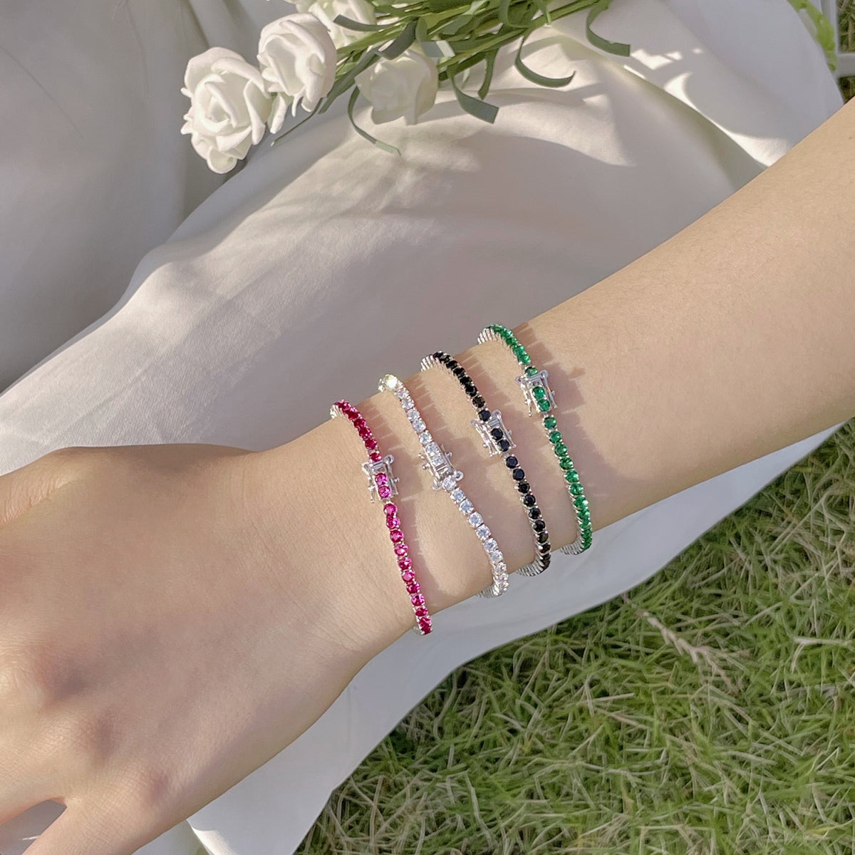 [Regalia Jewelry]Radiant Colorful Round Cut Party Bracelet