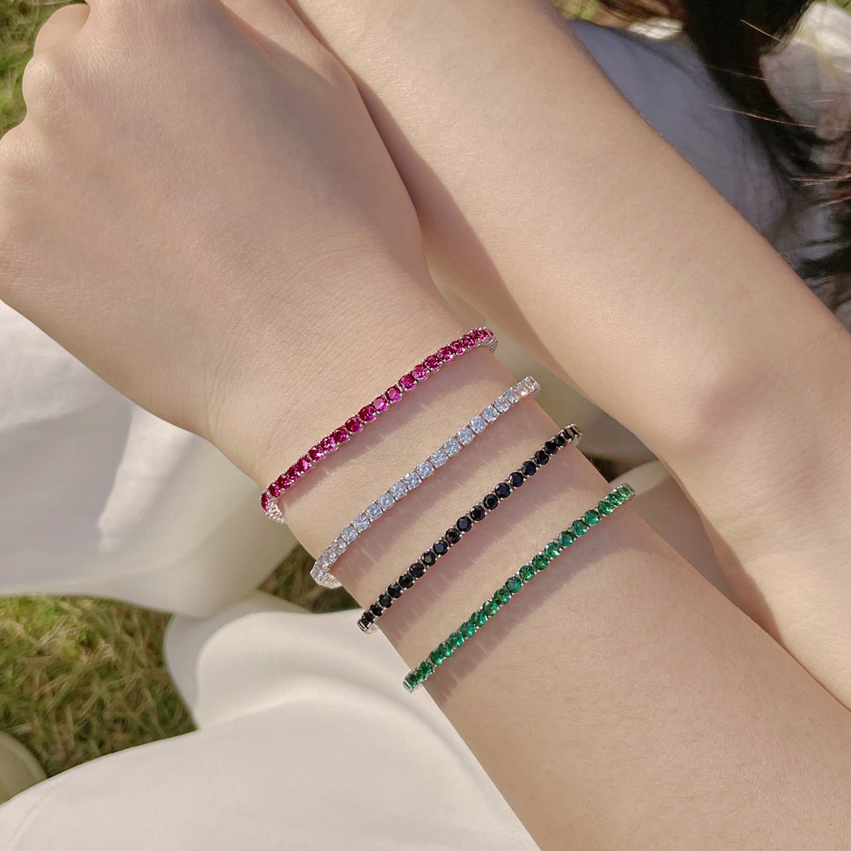 [Regalia Jewelry]Radiant Colorful Round Cut Party Bracelet