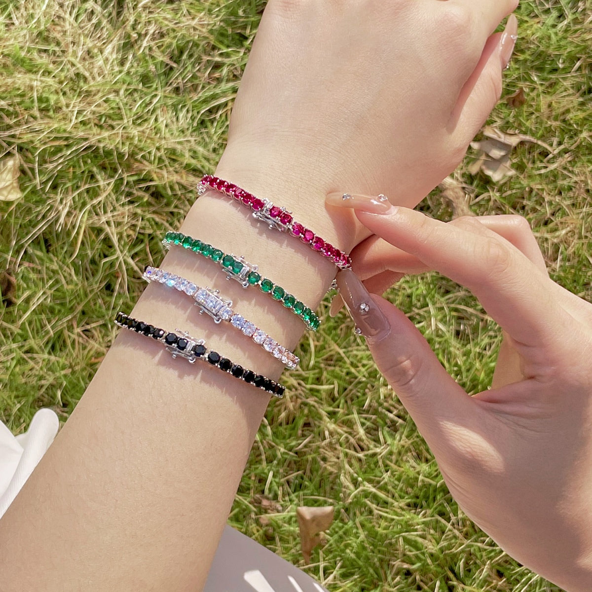 [Regalia Jewelry]Radiant Colorful Round Cut Party Bracelet