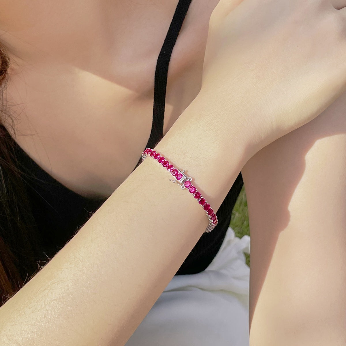 [Regalia Jewelry]Radiant Colorful Round Cut Party Bracelet