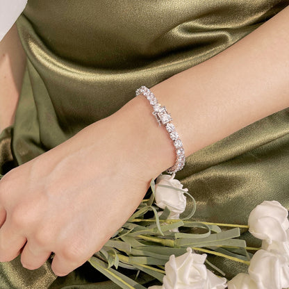 [Regalia Jewelry]Ornate Sparkling Round Cut Wedding Bracelet
