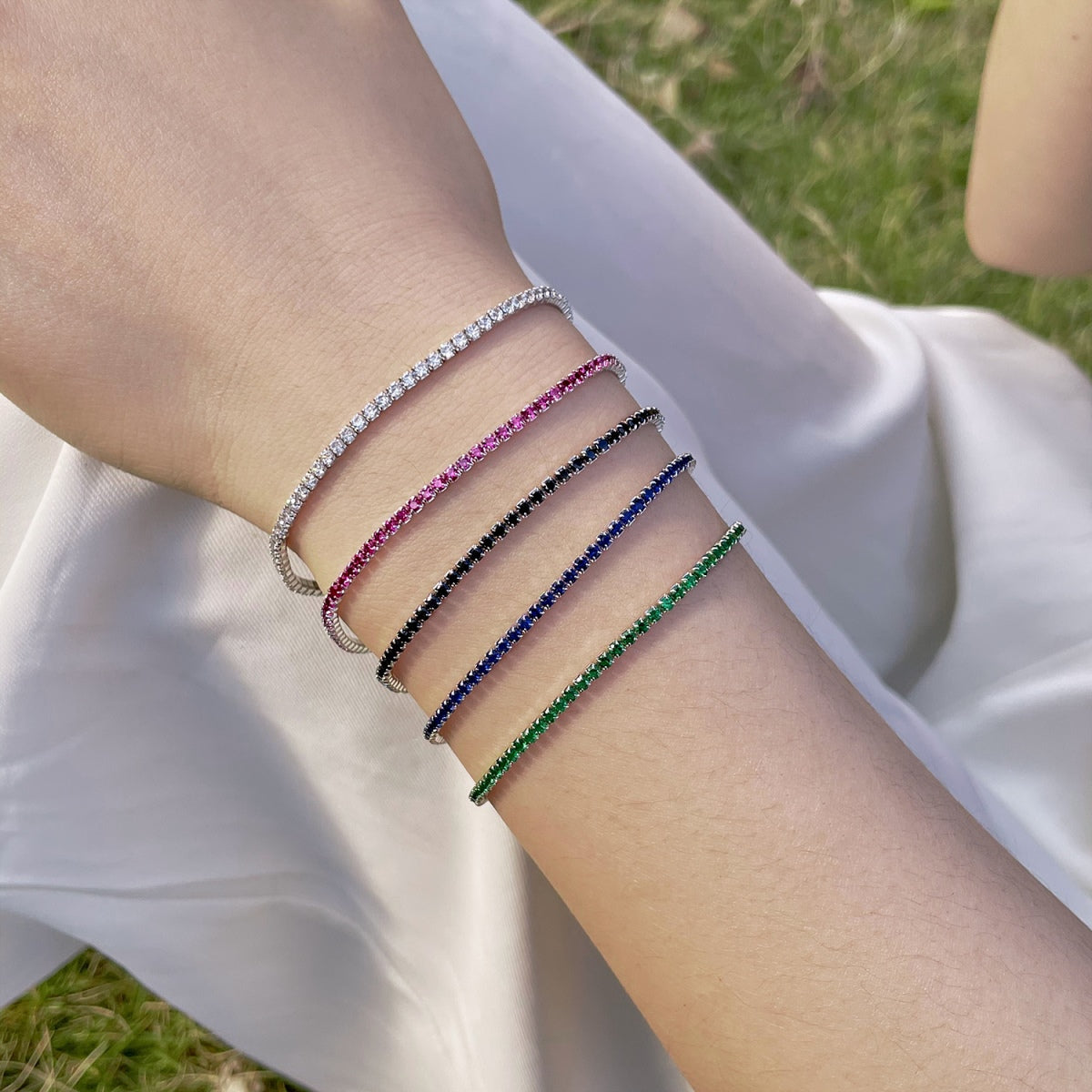 [Regalia Jewelry]Radiant Colorful Round Cut Party Bracelet