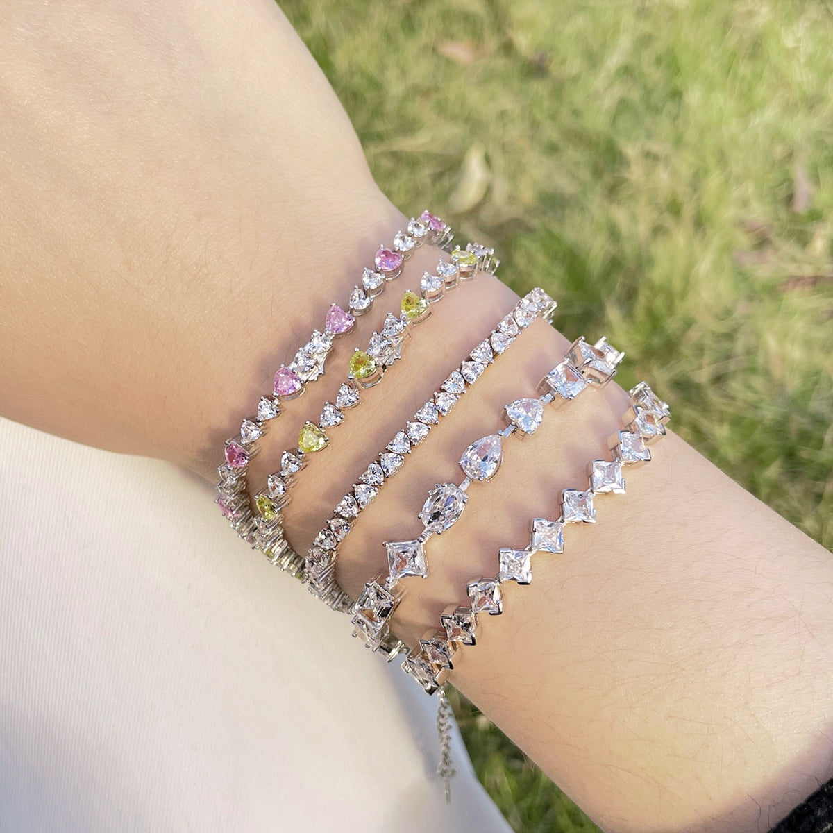 [Regalia Jewelry]0.5 Carat Ornate Princess Cut Daily Bracelet