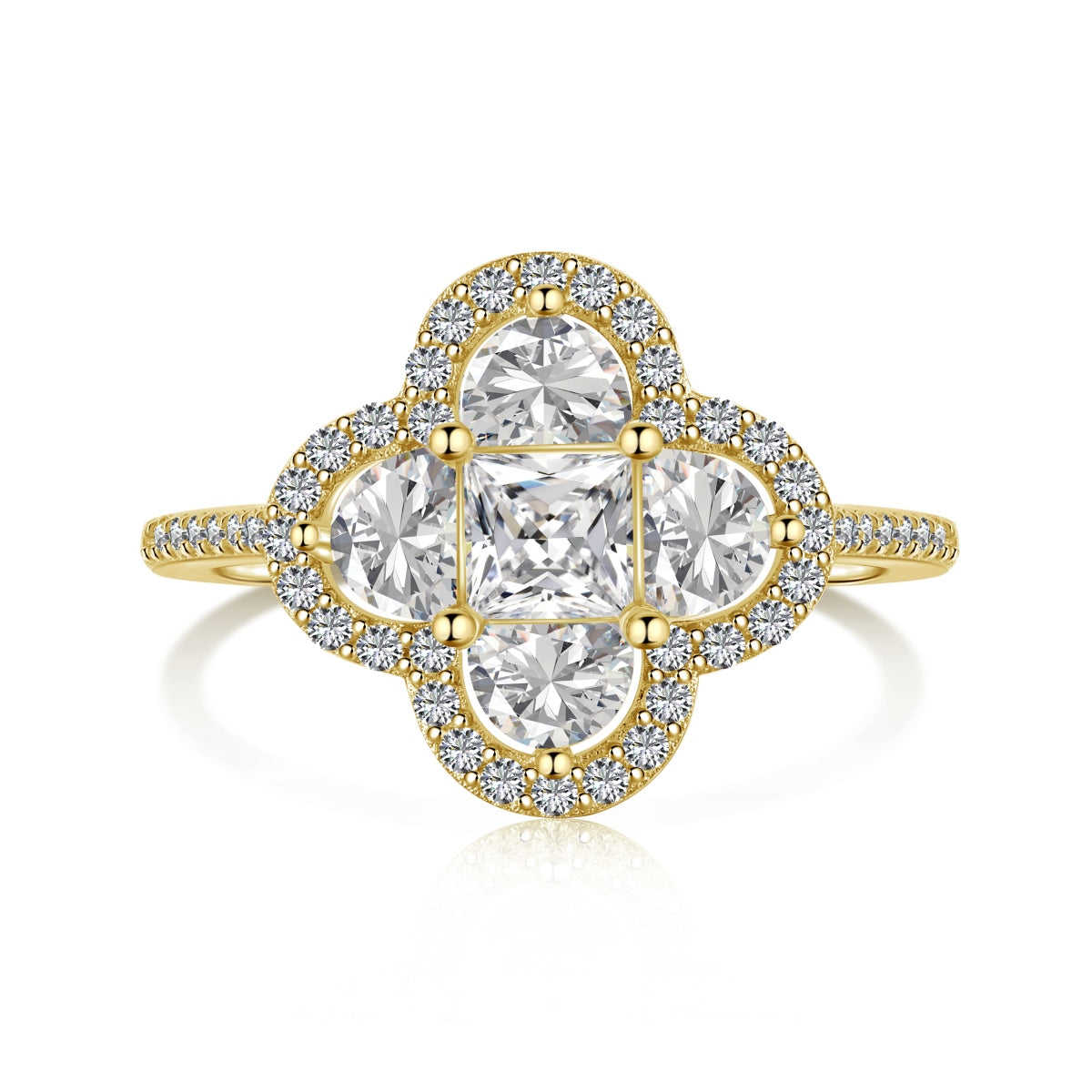 [Regalia Jewelry]Luxurious Eternity Flower Shape Banquet Ring