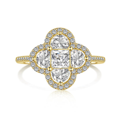 [Regalia Jewelry]Luxurious Eternity Flower Shape Banquet Ring
