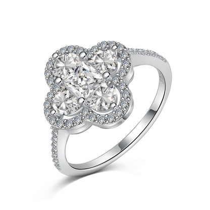 [Regalia Jewelry]Luxurious Eternity Flower Shape Banquet Ring