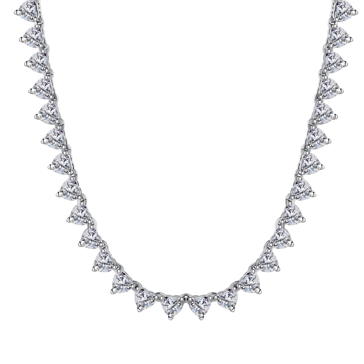 [Regalia Jewelry]Ornate Heart Cut Tennis Necklace