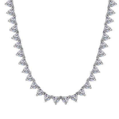[Regalia Jewelry]Ornate Heart Cut Tennis Necklace