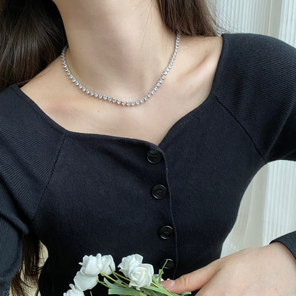 [Regalia Jewelry]Ornate Heart Cut Tennis Necklace