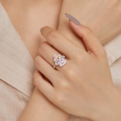 [Regalia Jewelry]Sparkling Colorful Water Drop Shape Daily Ring