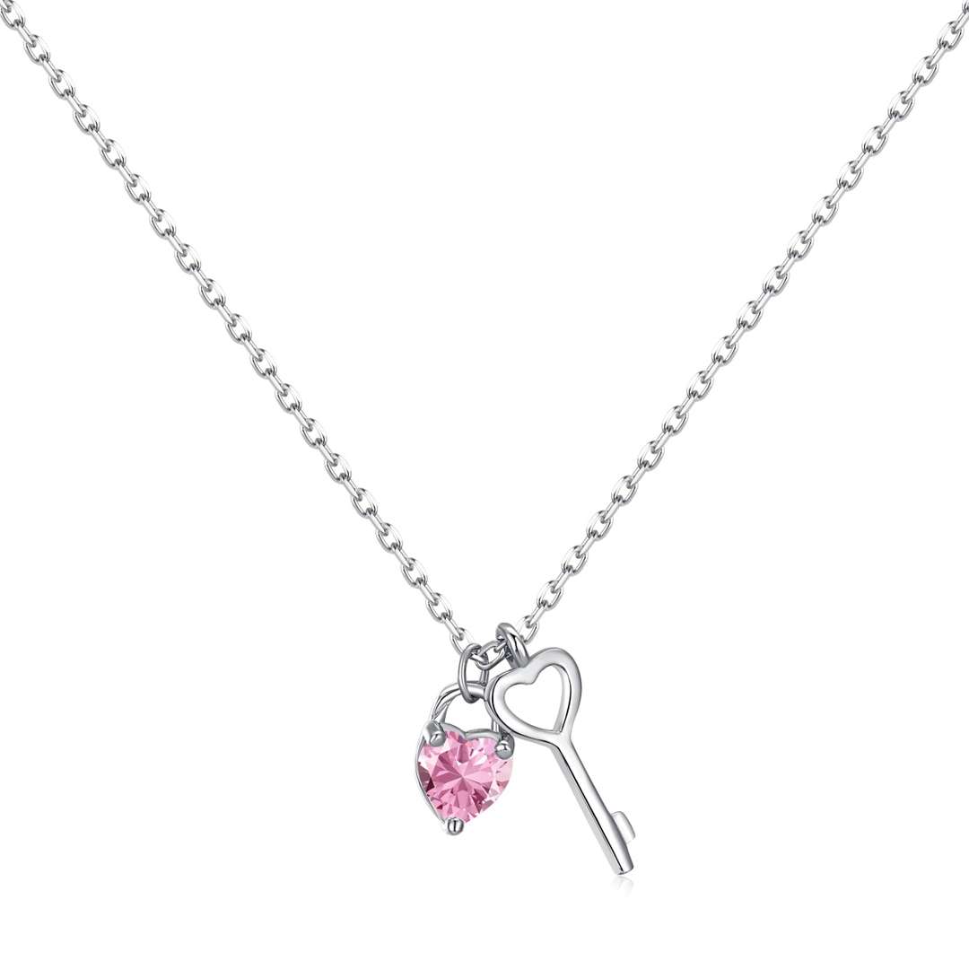 [Regalia Jewelry]Unique Heart Shape Key Pendent Necklace